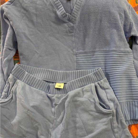 CAbi Light Blue V-Neck Sweater and Shorts Set - Picture 2 of 6